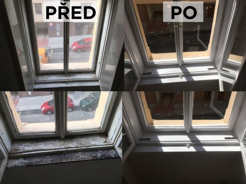 Renovace špaletového okna zlatá střední - okno před renovací